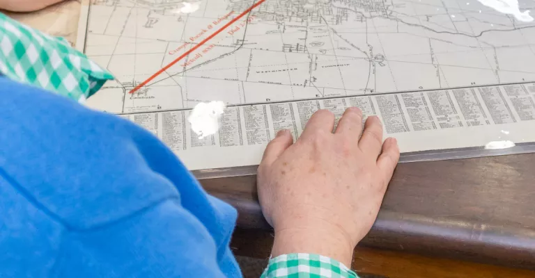 a person looking at a map