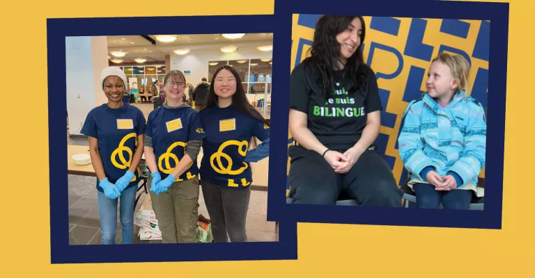 2 photographs of Library Volunteers at Central Library