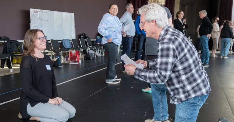 Two actors practicing lines 