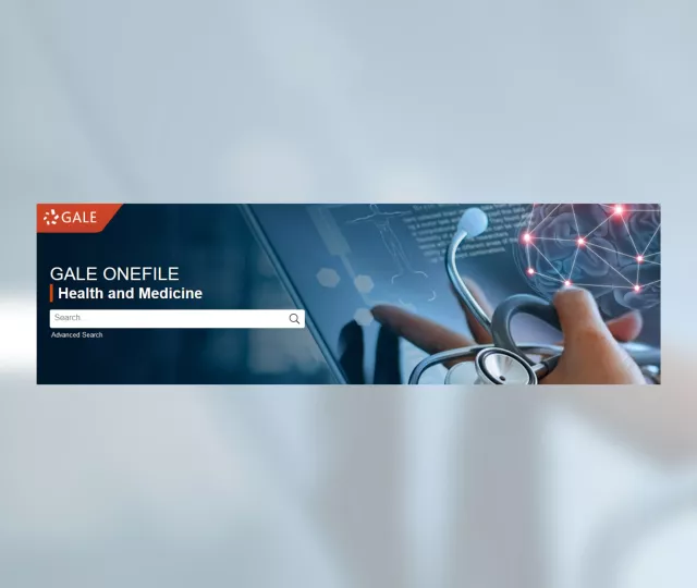 Screenshot of Gale Onefile Health and Medicine with a white search bar displayed