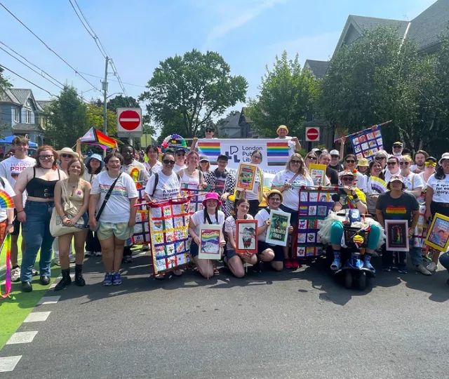London Public Library staff celebrating London's Pride at Pride Parade