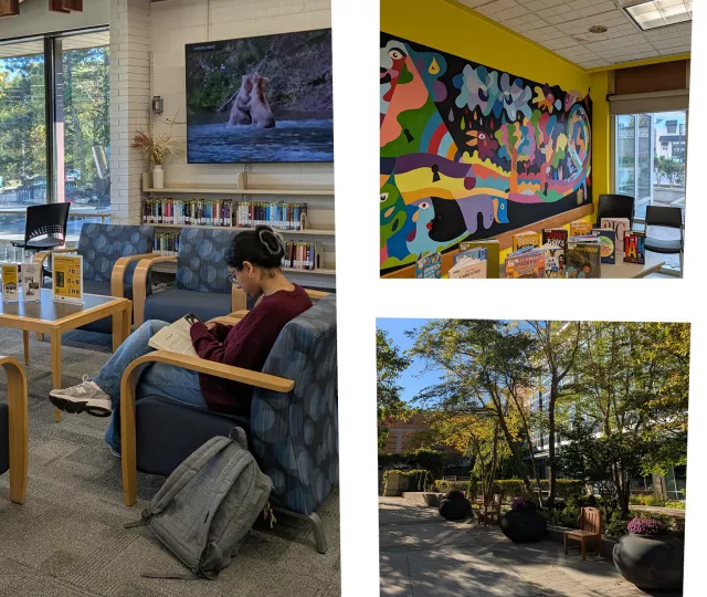 A collage of spaces in the London Public Library system