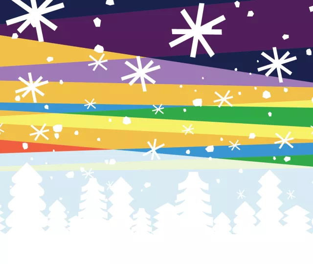 a graphic snowy scene 