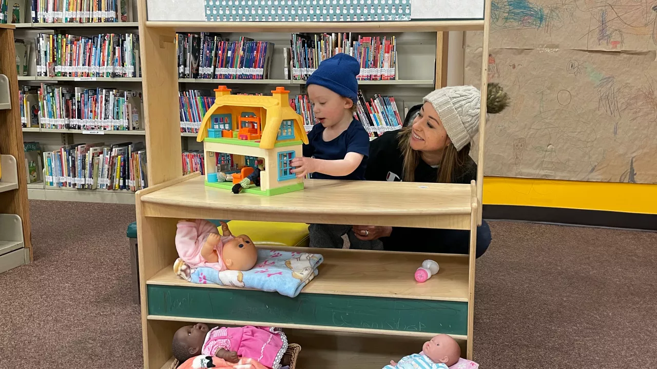 Mother and Child playing at Sherwood Branch Library