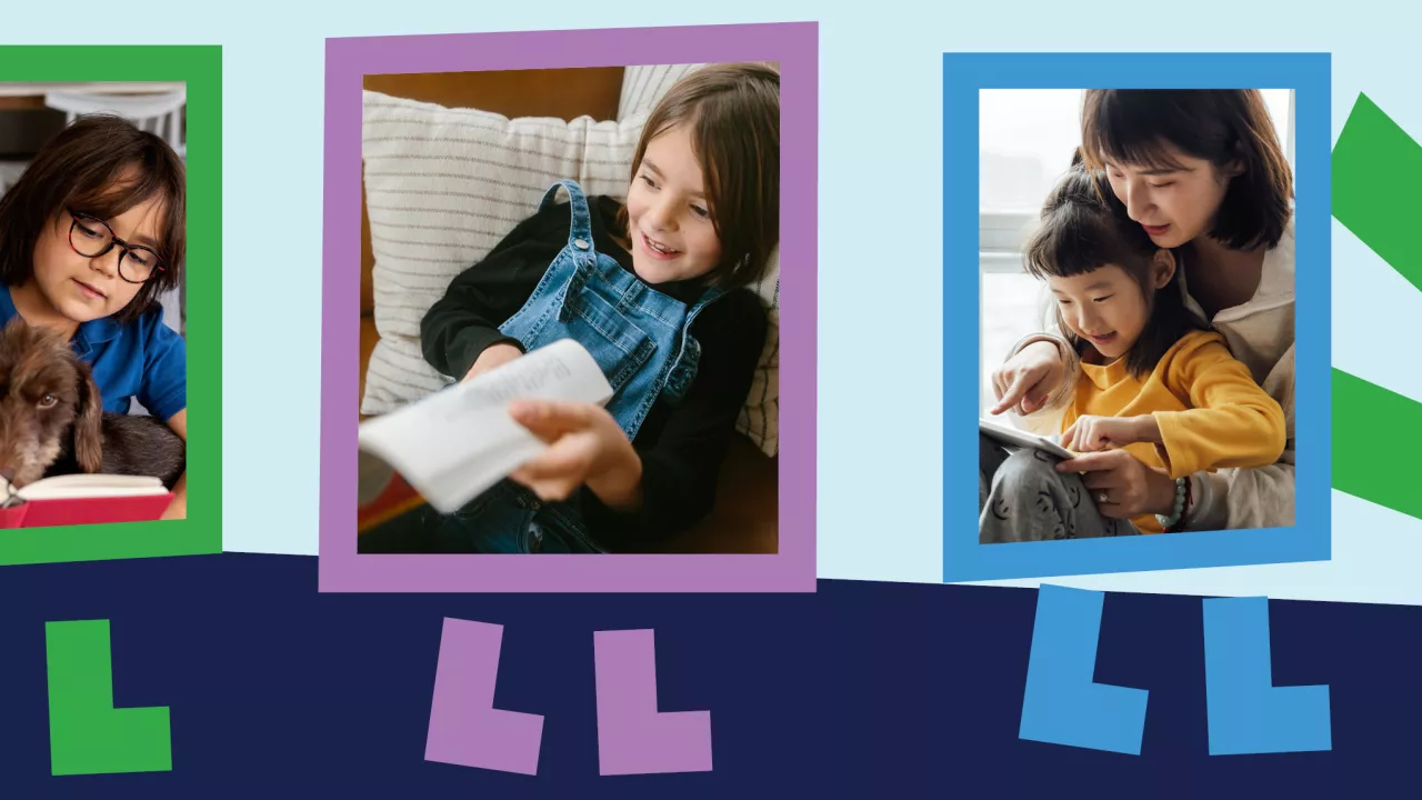 children enjoying reading books