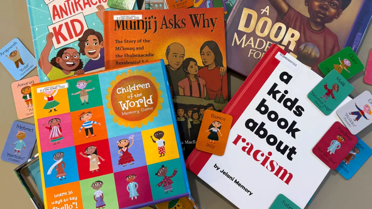 The content of the kit for ages 9+ including books and games