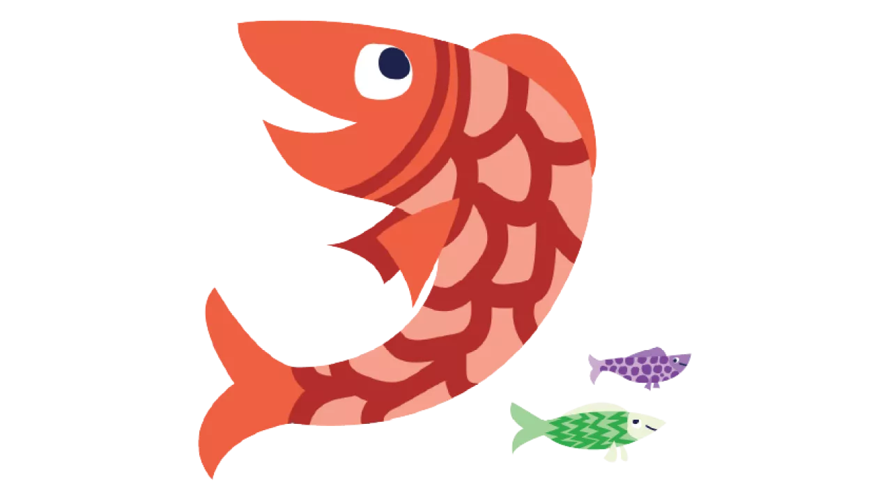 An Illustration of happy fish