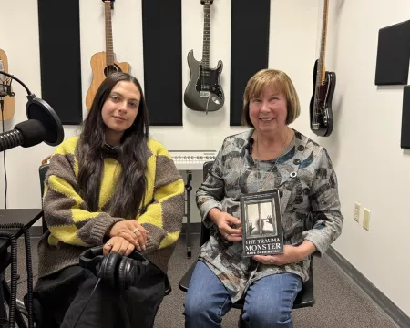Saveria and Barb Dorrington in the Labs at Central Library.