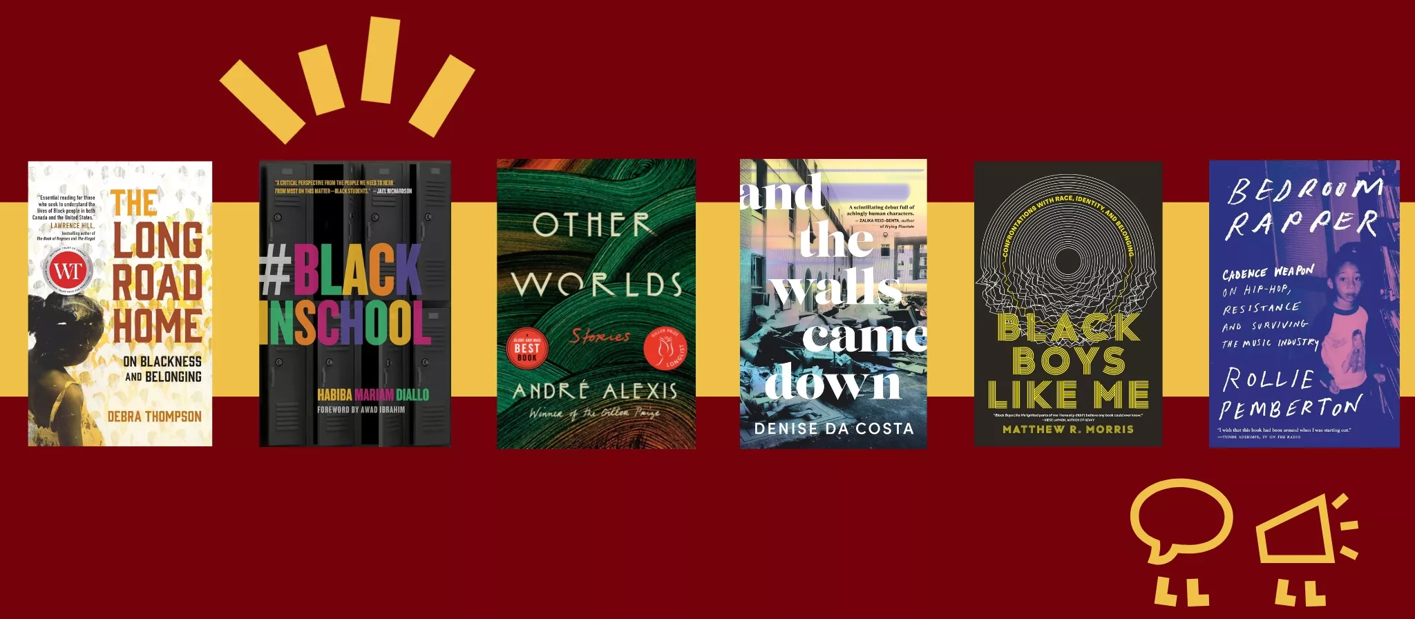 Cover images of books from the Black Canadian Authors Spotlight