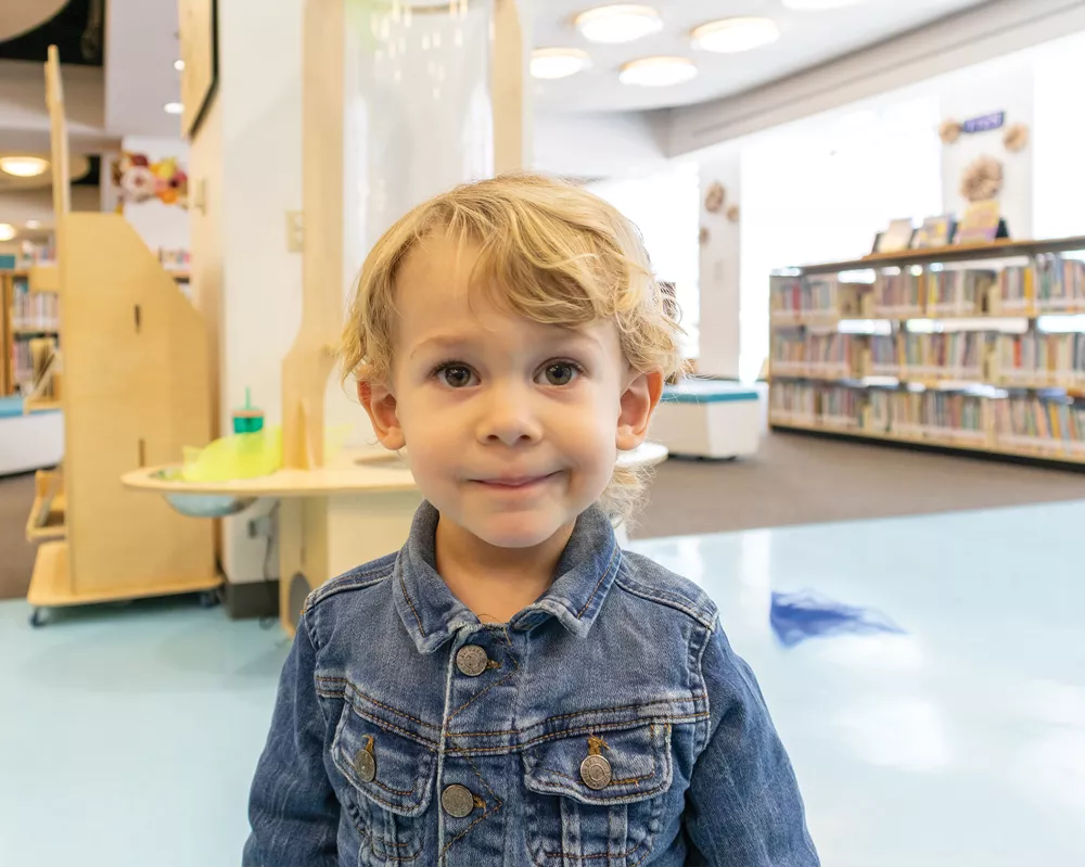 A young child at the Children's Library 